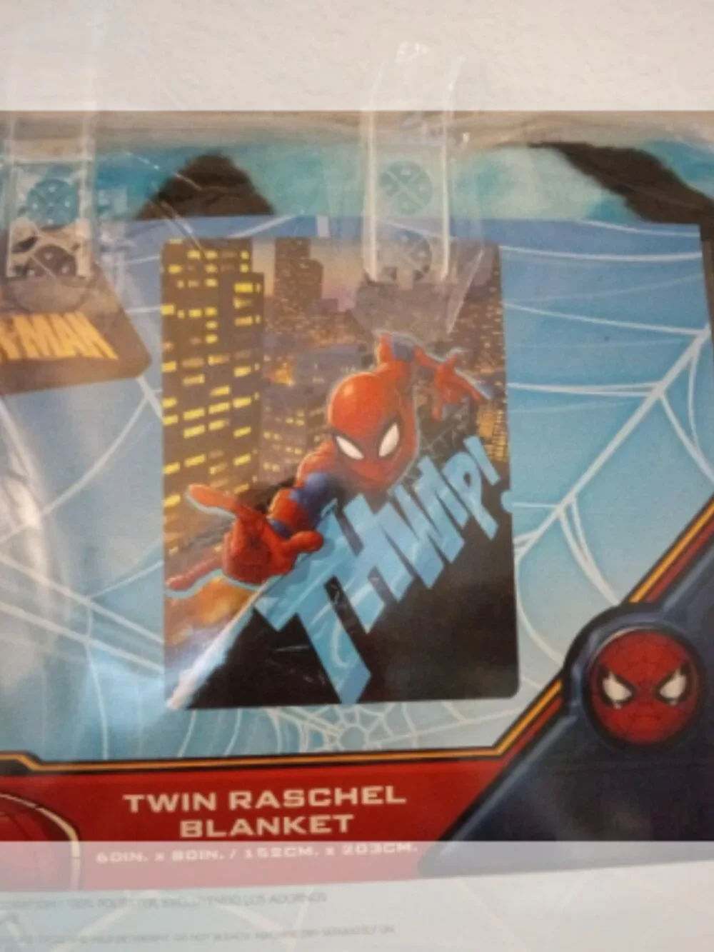 NWT Marvel Spider-Man Twin Raschel Blanket 60x80 Kids Bedding